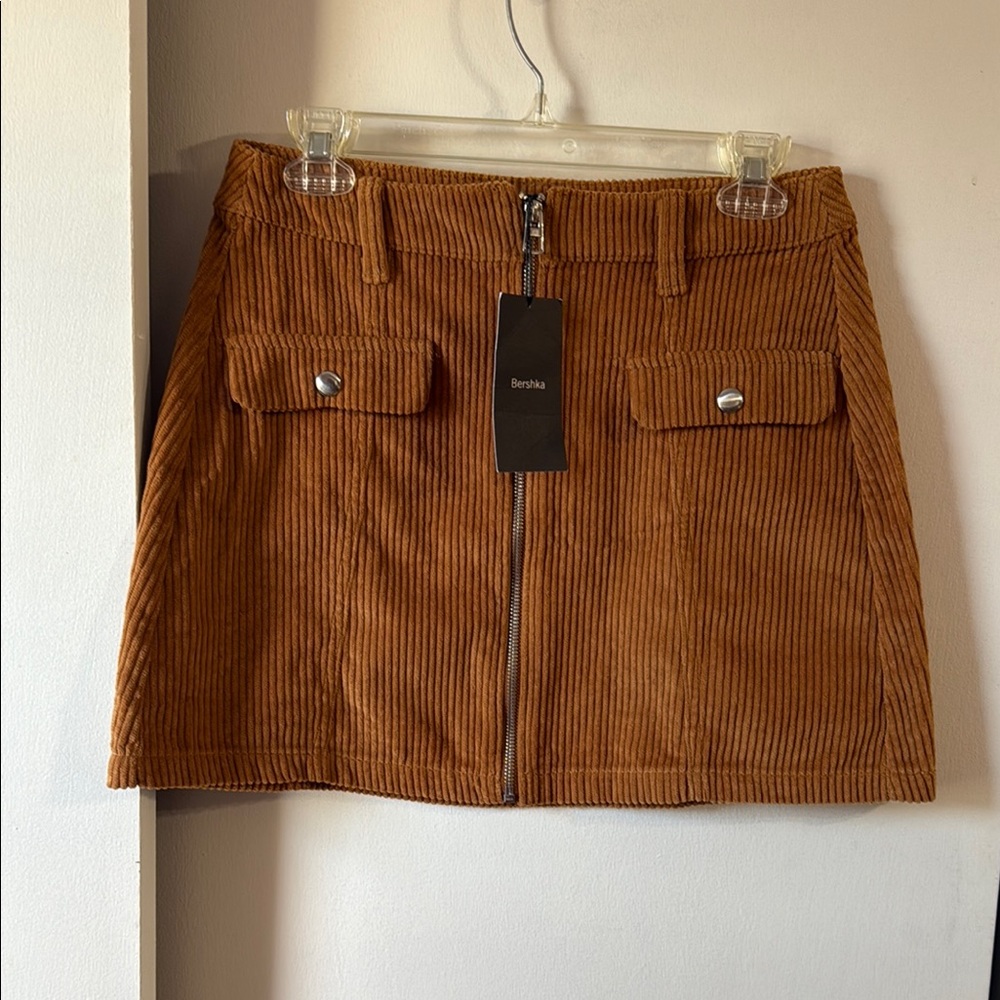 Bershka Brown Corduroy Skirt